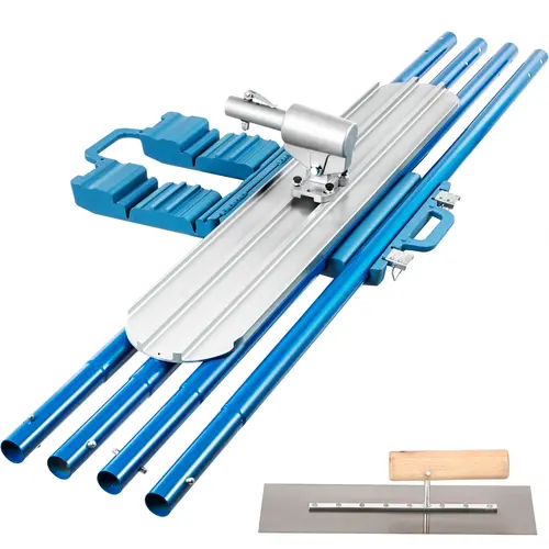 【toolupgrade】VEVOR Heavy Duty Magnesium Concrete Bull Float Kit, 48x8in Round End Finishing Tool with 4 Handles, Bracket, Tool Bag - Full Set for Home Repair & Construction Projects