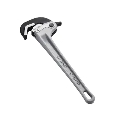【Summerfinds】VEVOR Pipe Wrench 14" Aluminum Straight Pipe WrenchAutomatic Jaw AdjustmentAdjustable Plumbing WrenchEasy to CarryErgonomic HandleHangable Designfor Water PipesAutomotive Repairs, Tools And Gadgets, Work Tools