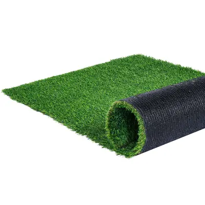 【toolupgrade】VEVOR PE Fiber Artificial Grass Floor Mat, 3x5 ft 1.38" Thick Green Garden Turf with Drainage Holes, UV-Resistant Rubber Backing, Dual-Purpose Sturdy All-Seasons Mat for Outdoor Patio Lawn, Indoor Entryway Dog Scraper