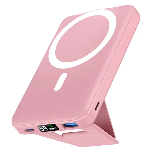 Podoru MagSafe Magnetic Portable Charger, 10000mAh 22.5W Fast Charging Foldable Smartphone Accessory, 3-Port USB-C/A Cable-Ready Multi-Device Charger with Silicone Protection for iPhone 17/16/15/14/13/12 Series -,sohochic