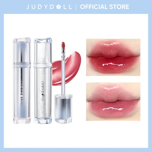 JUDYDOLL Ice Watery Lip Gloss, Blur, Mirror Lip Glaze, Glossy Lip Stain, Transfer-Proof, Metal Applicator, Waterproof, Long-Lasting, Moisturizing Shine, Hydrating, Buildable Color, Plumping, Not Easy To Fade, Lightweight, Summerwins