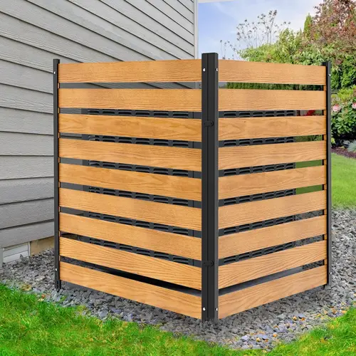Lilypelle No-Dig Outdoor Privacy Fence - Sturdy Metal Stakes, Solid Pine Garden Fencing, 38" Wide per Panel, Works as Garden Divider or Patio Wall, Hides Eyesores at Right/Flat Angles, Elevates Patio Curb Appeal