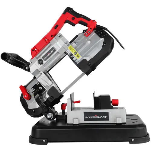 PowerSmart Portable Band Saw with Removable Alloy Steel Base, 10Amp 1100W Motor 5-Inch Deep Cut Bandsaw for Metal(PS3051)