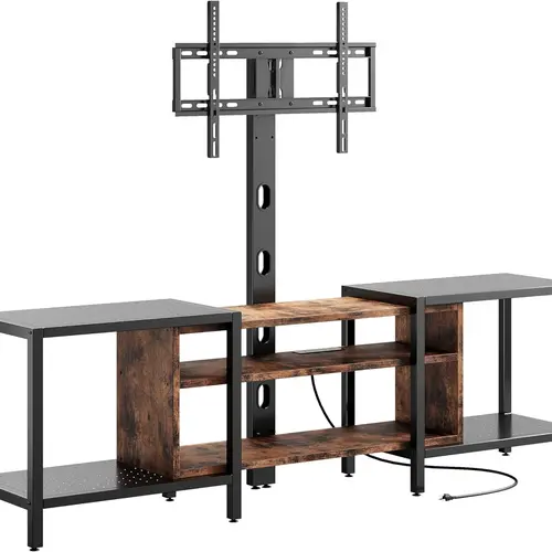 IRONCK 79" Modern TV Stand - MDF Wood, Wide Base, Fits 85" TVs, Built-in Mount & Power Outlet, 3-Tier Storage Cabinet, Living Room Decor Furniture