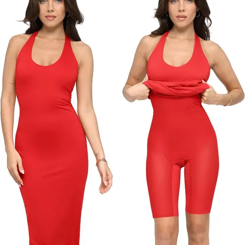 Popilush Halter Midi Shapewear Dress Casual Clothes