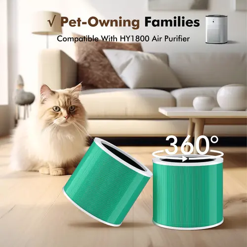 CHIVALZ Genuine HY1800 Air Purifier Replacement Filter, 3-in-1 Triple Layer Filtration, High-Efficiency True HEPA, Activated Carbon for Awful Odor Absorption & Anti-Allergy, Portable Birthday Gift