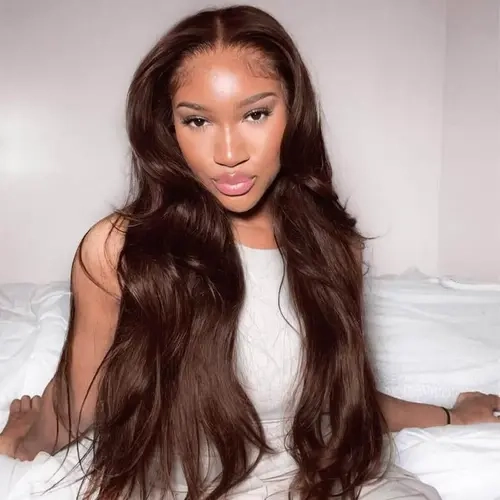 Mscoco 6x5 Dark Brown Human Hair Wig Wear And Go Body Wave & Straight Glueless Lace Wig Upgraded Pre Bleached Knots HD Lace Closure Wig Natural Daily Wig Natural Scalp Wig Pre Styled Wig Raw Hair Wig