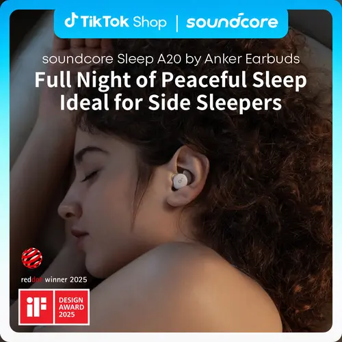 soundcore Sleep A20 by Anker Sleep Earbuds, 30dB High-Frequency Noise Reduction, Small Earplugs for Side Sleepers, 80H Playtime, Stream Content via Bluetooth 5.3, Sleep Monitor, Personal Alarm #tiktokshopsummersale