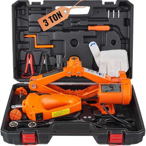 【toolupgrade】VEVOR Electric Scissor Jack 3 Tons /6600 lbs Car Jack with Electric Impact Wrench12V Car Jack with Double Saddles with Remote ControlPortable Car Jack Lifting for SedanSUVTruck Tire Change