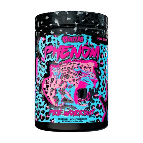 PHAT LAB Phenom Pre-Workout Powder - US Edible Dietary Pre Workout Fitness Supplement, Gym Energy Booster
