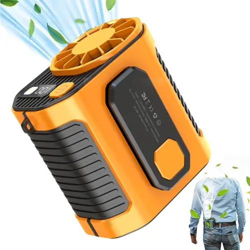 Portable Waist Fan Under Shirt Rechargeable 5000mAh Powerful Wind for up to 24 Working Hours Personal Cooling Fan Mini Hands-Free Fan With Flashlight for Outdoor & Travel