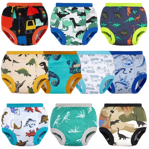 BIG ELEPHANT 10 Pcs Soft Cotton Potty Training Pants for Toddlers – Absorbent Training Underwear for Boys & Girls