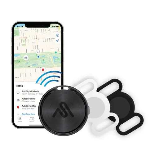 AutoSky Anti-Lost Wireless Network-Based Li-Ion GPS Key Tracker - Portable Lost Item Locator with 2-Pack Holders, Long Battery Life, Manufacturer Warranty, Alerts