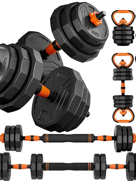 Adjustable Dumbbell Set, 44/66/88 lbs Weight Set Use as Dumbbell, Barbell, Kettlebell and Push-up Pesas Para Ejercicios en Casa, Christmas gift idea Msulti-functional Fitness Exercise Equipment for Home Gym，SummerVibes