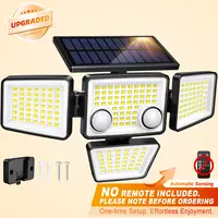 Tuffenough Solar Motion Sensor Lights-4 Heads 3000LM, IP65Waterproof, 270°Wide Angle Lighting Security Light for Yard, Garage, Porch, Pool,Garden,Barn,Patio,#Deals for You Days