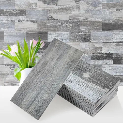 Vamos Tile 100-Pieces Peel and Stick Backsplash, 3" x 6" PVC Aluminium Wall Tile, Stick on Backsplash for Kitchen/Bathroom/Fireplace, Home Modern