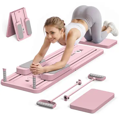 FED Fitness Feierdun Series PB1 Pilates Board - Foldable Pilates System, Home Gym Equipment, Multifunctional Abdominal Muscle Core Trainer, Abs Workout Machine, 300LBS Capacity Balance Training Gear for At-Home Use, Core Ab Trainer, Exercise Equipment, Ho