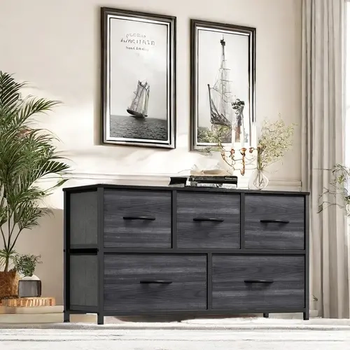 Yitahome Dresser for Bedroom with 5 Drawers, TV Stand Fabric Dresser, Organizer Unit Storage Tower for Bedroom,Living Room,Closets,Girls,Storage Shelf
