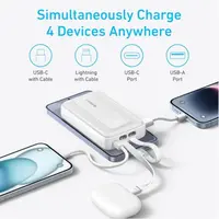 【Zolo Power Bank】Anker, 20,000mAh and  10,000mAh 30W Max Fast Charging with Built-In USB-C and MFi-Certified Lightning Cables, For iPhone 15 Series, MacBook, and More