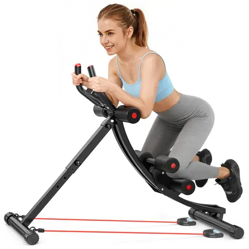 Bearbro Adjustable Core Workout Machine – Foldable Ab Workout Equipment for Home Gym with Knee Support, Fitness Equipment Max 440lbs with LCD Display