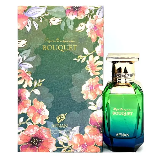 Afnan Mystique Bouquet Eau de Parfum Spray for Women - 2.7 oz Elegant Floral Citrus Fragrance with Woody, Saffron, Bergamot Notes & Earthy Base, Long Lasting Perfume