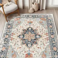 BESTSWEETIE | Machine Washable Area Rugs – Boho Carpets for Living Room & Bedroom – Large, Soft, Non-Slip, Easy Maintenance, Faux Wool, Distressed Print – Various Sizes & Colors for Farmhouse Home Decor, Back to School Dorm Essentials, Home Essentials