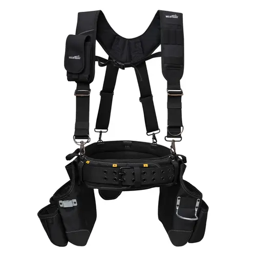 MELOTOUGH Tool Belt with Suspenders Tool Bag Supenders Framers Comb Apron Tool Belt Construction Tool Pouch Builder Heavy Duty Carpenter Suspension Rig for Electrician,  Heavy Duty tool  belts Heavy Duty hammer holder  suspender, Detachable Tool Pouches,,