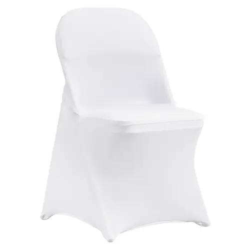 【toolupgrade】VEVOR 30PCS Stretchy White Spandex Universal Fitted Folding Chair Covers, Removable Washable Wrinkle Resistant Slipcovers, Legs Stay Put Protector for Weddings, Party