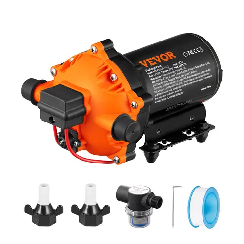 【toolupgrade】VEVOR Portable Liquid Pump, Self-Priming MNPT Water Diaphragm Pump with Pressure Switch, 70 PSI Rated Pressure (40-100 PSI Adjustable), FCC Certified, RV Compatible for Boats Yachts Car Washing, Multiple Specifications