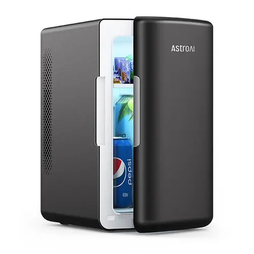AstroAI Portable Mini Fridge - 6L/8 Cans Capacity, ABS, Lightweight, 110V AC/12V DC Cables, Ease of Handling, Cosmetic/Beverage Refrigerator for Home, Car, Small Spaces,toolupgrade