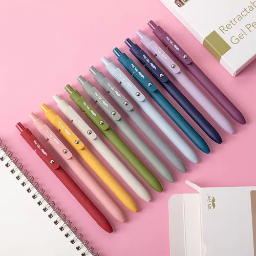 Mr. Pen Retractable Gel Pens - 12 Pack with Morandi/Gradient/Vintage Barrels, 0.5mm Fine Point Black Ink Fidget Ball, Pinterest-Inspired Specialty Tool - Office Stationery Supplies, Smooth Writing College Journaling Items, Smooth Writing Pen
