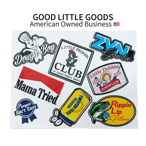 GoodLittleGoods 2Set of Funny Humor Vinyl Sticker Pack - 8 Pcs Waterproof Stickers for Personalizing Laptops, Phones, Scrapbooking, and More