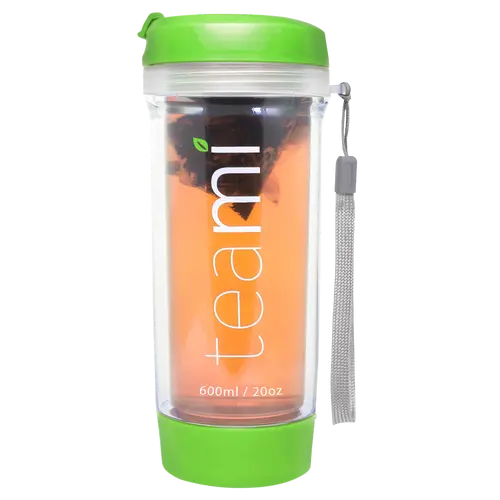Teami Tea Tumbler Infuser Bottle - 20 Ounce - BPA FREE - Double Walled Mug, Hot or Cold - For Infused Fruit, Smoothies, Tea, even Coffee