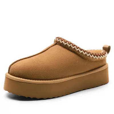 DREAM PAIRS Women's Thick Sole Slippers - Genuine Suede, Fluffy Faux-Fur, Lightweight EVA, Platform Lift, Cold Weather Indoor/Outdoor Cushioned Slip-On Casual Slippers, Fuzzy Warm Slippers,back to school,back to school haul,sohochic