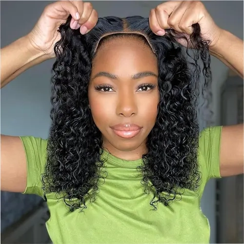 180% Density Glueless Wig Curly HD Transparent Lace Frontal Wig Deep Wave Brazilian Remy Human Hair 5x5 4x6 6x4 HD Transparent Lace Closure Wig For Women Natural Black Wig Bling Hair 30 Inch TikTokShopHolidayHaul