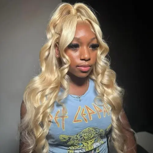 Hot Star 613 Body Wave 13x6 Lace Front Wig Human Hair Straight Blonde HD Transparent Lace Frontal Wig for Women Pre Plucked with Baby Hair 180% Density