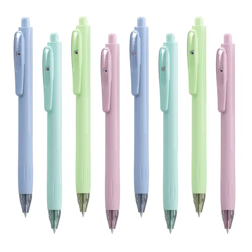 WRITECH Peekaboo Gel Pens, Black Ink, Quick Dry Ink, 8ct 0.7mm Medium Tip, Retractable, No Bleed or Smear, Comfortable Grip