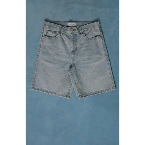 Pacsun Men's Parker Baggy Jean Shorts Light Blue Tint