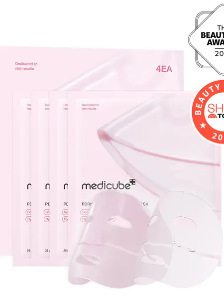[medicube] PDRN Pink Collagen Gel Mask 4 Sheets Salmon DNA Color Changing Pink Glow Collagen Facial Mask Korean Skincare