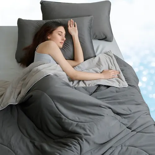 【Sohochic】DOWNCOOL Double-sided  Cooling Comforter Set , 2/3pcs Cooling Comforter Set with pillowcases , Cooling Duvet Set for Hot Sleeper, Breathable Summer Quilt, Lightweight Soft Q-Max>0.04 Arc-Chill Cool Comforter Set#sohochic,#blackfriday