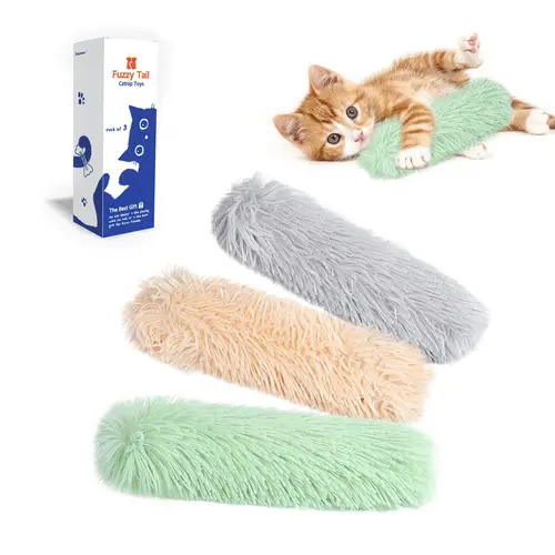 Potaroma 3-Pack Cat Pillow Toys - Soft, Durable Crinkle Sound Catnip Kicker Toys for Indoor Cats, Aids Boredom Relief, Indoor Play, Interactive Playtime & Chew & Pat Training