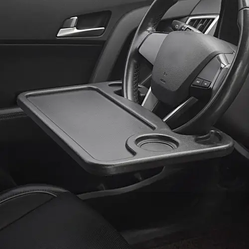 Cartray Steering Wheel Tray - Black Car Interior Organizers for Constant Travelers, Steering Wheel Desk & Food Table, Cars Accessories, Auto Accessories with Universal Fit for Most Vehicles