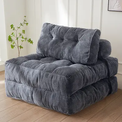 MAXYOYO Corduroy Folding Sofa Bed, Convertible Sleeper Chair with Pillow Foldable Floor Bed with Back Support; Single & Double Size Cushion Sofa Bed Fabric Sofa Bed, Back to School Modern Corduroy Sofa Corduroy Lazy Sofa