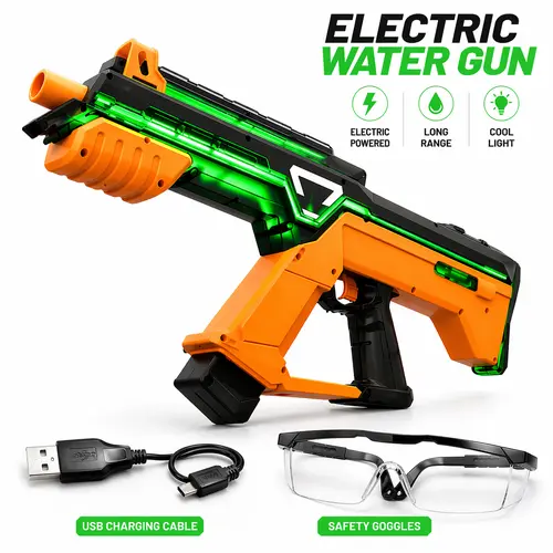 Skirfy Electric Water Toys, Automatic Water Suction with 19-32Ft Shooting Range, Battery Powered Waterproof Water Toy, Pool Beach Outdoor Party Toys,sohochic