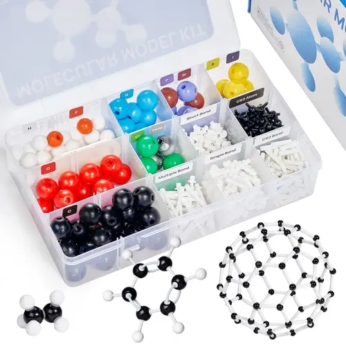 JoyCat 404-Piece Chemistry Molecular Model Toyset - Unisex Educational Science Toy with Color-Coded Atomic Balls, Smooth Plastic Bonds & Assembly Tool for 12+ Learners, Ages 12+