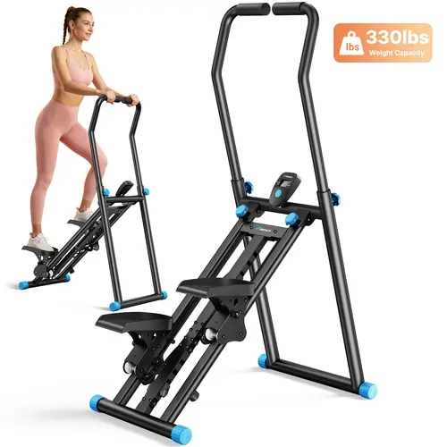 Merach Stair Stepper Vertical Cardio Climber, Full-Body Training with 330LBS Capacity Adjustable Pedals, Ergonomic Handlebar Smooth Quiet Operation, Home Gym Equipment BackToSchool
