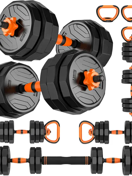 Bearbro 44lb/66lb/88lb 4-in-1 Adjustable Dumbbells Set Free Weight Set with Connector Used as Barbell, Kettlebells, Push up Stand, Fitness Exercises for Home Gym Suitable Men/Women,dealsforyoudays