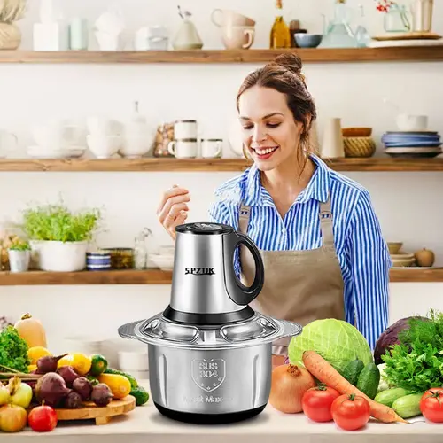 SPZTJK Electric Meat Grinder Machine, 3L Large Capacity Kitchenware for Family Feasts, Food Preparation & Grinding Food