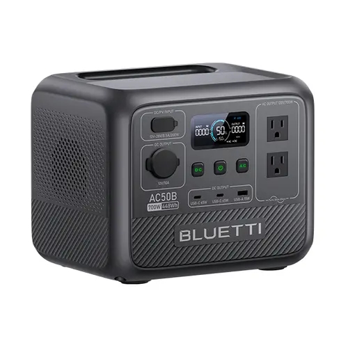 BLUETTI AC50B 448Wh Portable Power Station, 2x 700W AC Outlets (1000W Power Lift), Fast 45-Min 0-80% Charge, Optional Solar Panel, Perfect for Camping & Emergencies