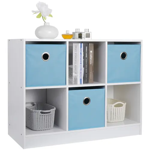 Segawe P2 MDF Board Storage Cabinet Organizer - 6-Compartment, 3-Drawer Durable Waterproof Shelved Unit, Fast 5min Setup, Included Parts, Neat & Organized Home Holder for Living Room, Kitchen, 1 Unit
